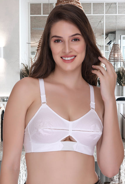 SONA Women's Ultimate Cotton Straps Full Coverage Non Wired Non-Padded Bra  (White_32B) Pack of 1 at  Women's Clothing store