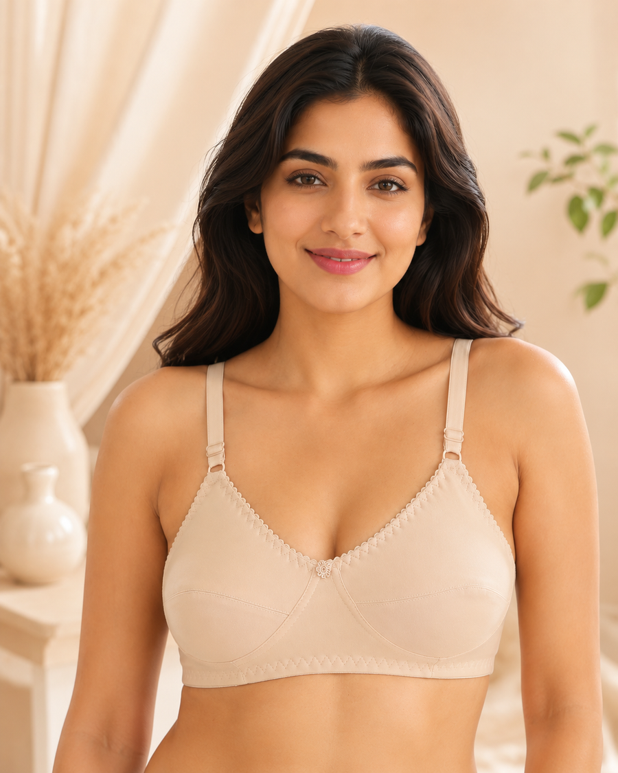 Sona Full Coverage Non-Padded Non-Wired Cotton Breast Cancer Bra, Mastectomy Pocket Bra