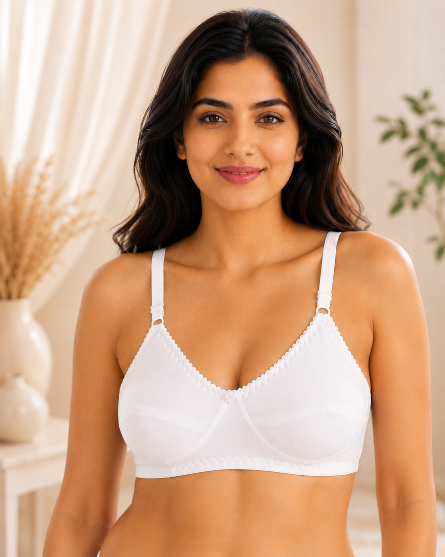 Sona Full Coverage Non-Padded Non-Wired Cotton Breast Cancer Bra, Mastectomy Pocket Bra