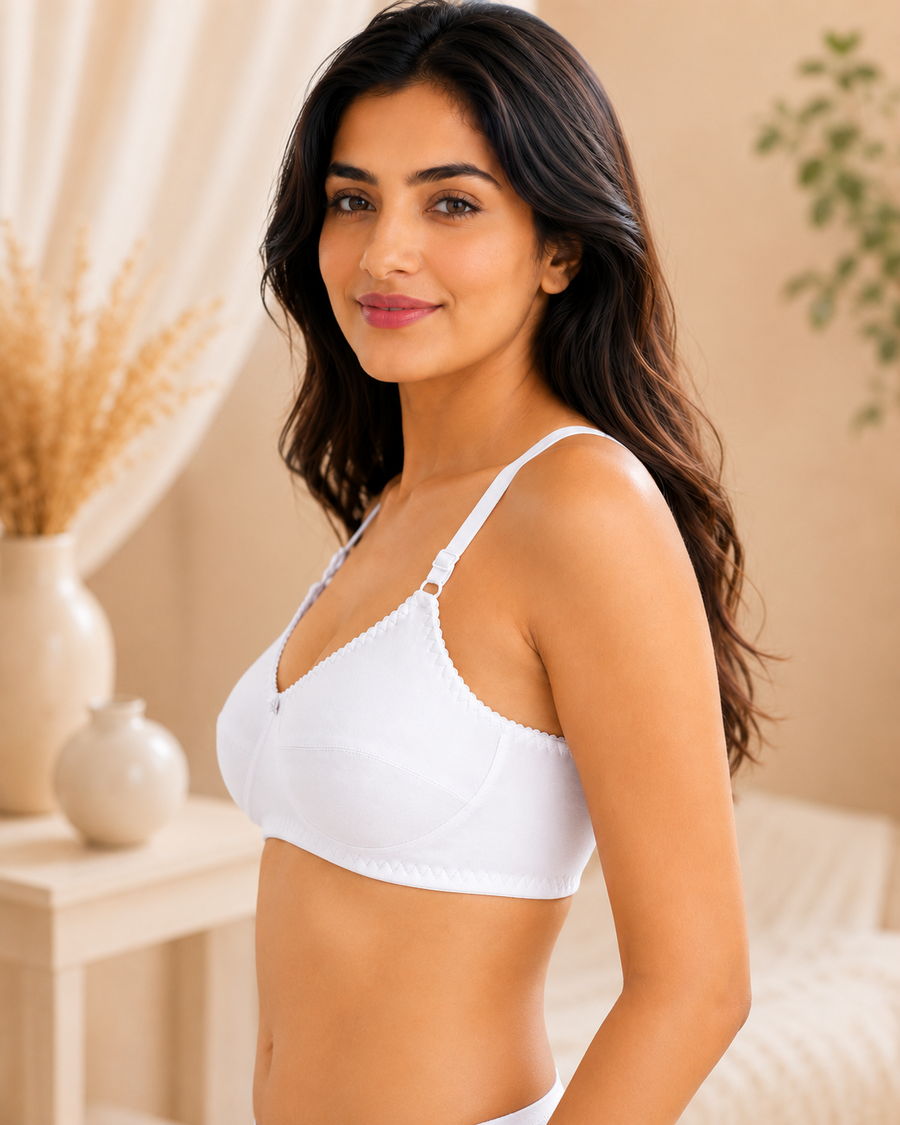 Sona Full Coverage Non-Padded Non-Wired Cotton Breast Cancer Bra, Mastectomy Pocket Bra