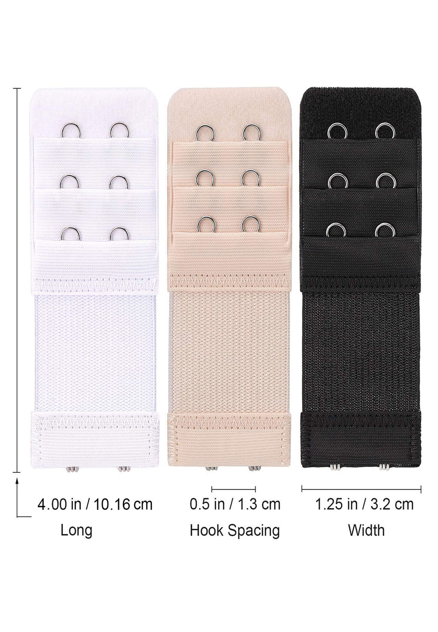Sona Bra Hook Extender-2 Hook - 3 Eye (with Extra Elastic) Combo Pack Of 3