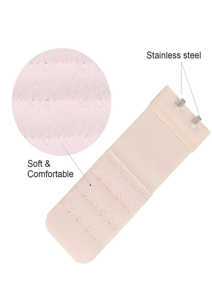 Sona Bra Hook Extender-2 Hook - 3 Eye (with Extra Elastic) Combo Pack Of 3