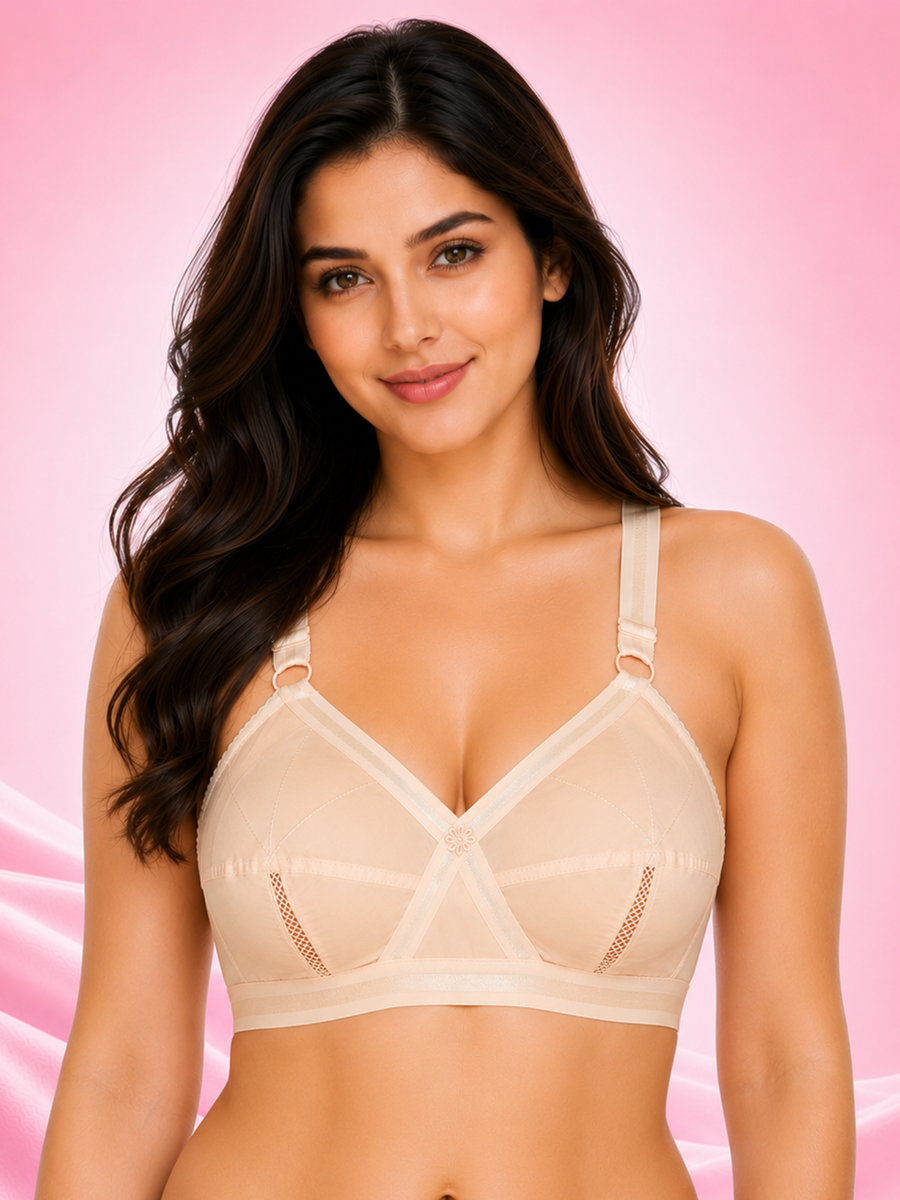 SONA Perfecto Full-Coverage Cotton Bra – Skin/Beige