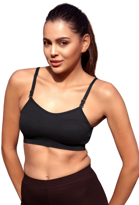 Sona Women Bra ,Sports Bra, Gym Bra, High Impact Bra, Exercise Bra, SONAEBUY, Sport Bra 016, Black