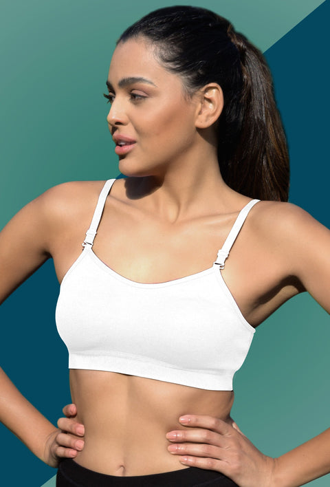 Sona Women Bra ,Sports Bra, Gym Bra, High Impact Bra, Exercise Bra, SONAEBUY, Sport Bra 016, White