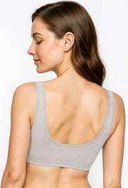 Sona Women Full Coverage Non padded Comfortable Grey Sports Bra 010 For Gym Running exercise Workout