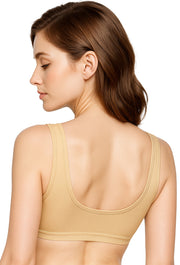 Sona Women Full Coverage Non padded Comfortable Skin Sports Bra 010 For Gym Running exercise Workout