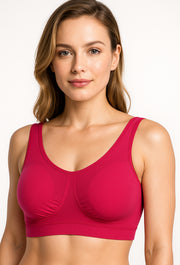 Sona Women's Comfortable Hot Pink Sports Bra 014 For Gym Running exercise Workout