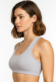 Sona Women Everyday Full Coverage Non padded Plus Size Stylish Racer back Sports Bra 012-L-Grey