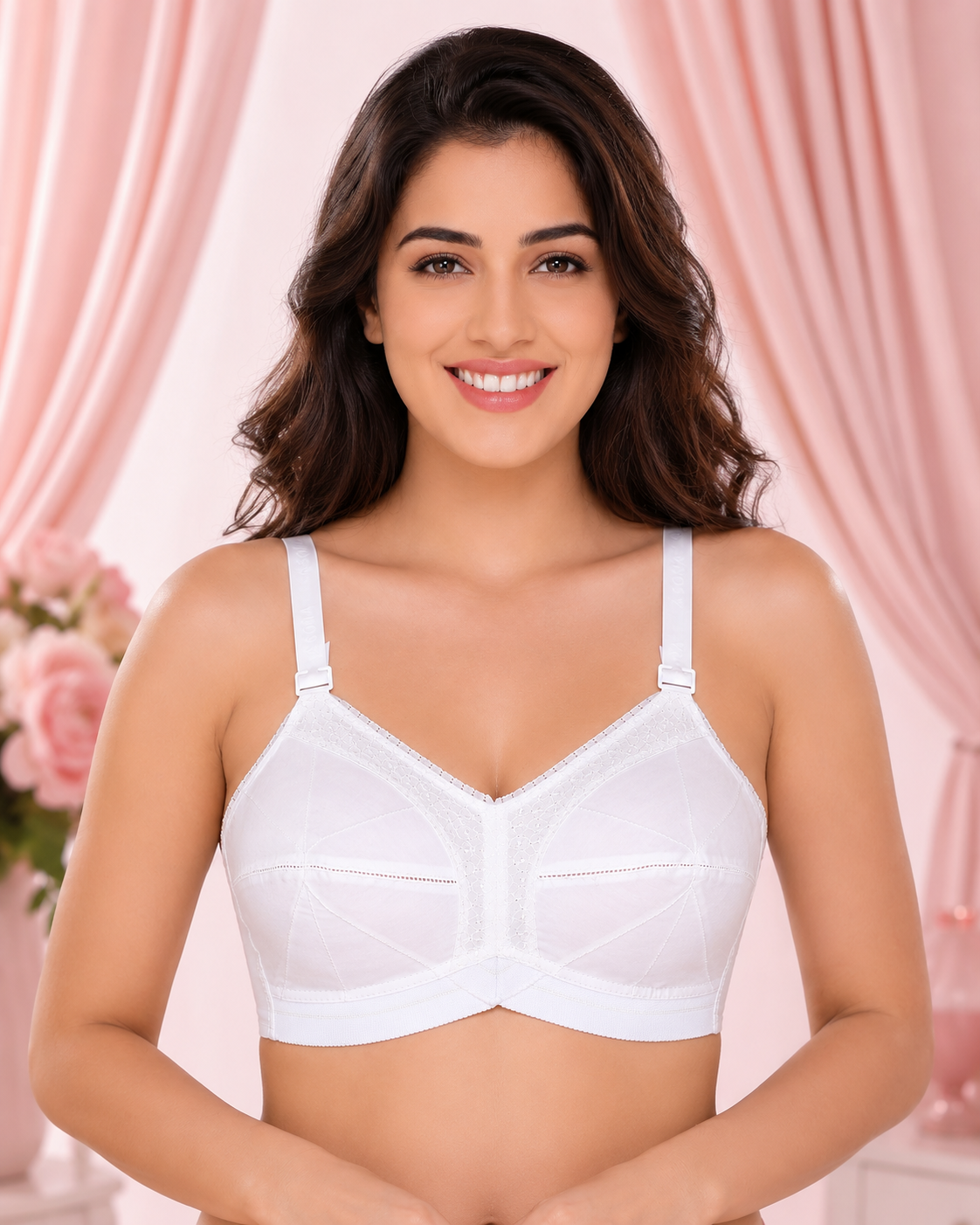 SONA Ultimate Cotton-Strap Bra – White