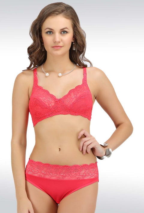 Buy Honeymoon Bra Panty Set Sexy Set Pack of 3 (Pink, Red, Maroon) (36) at