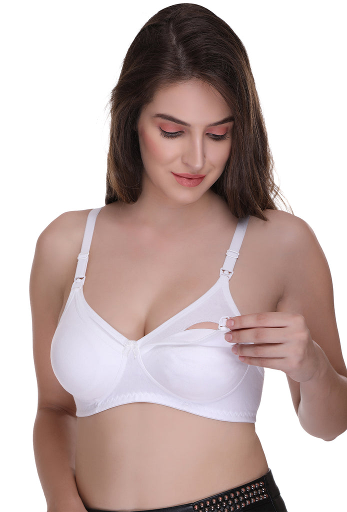 Plain Nursing Momisy Women's Cotton Lightly Padded Wire Free Maternity Bra  Peach at Rs 199/piece in Ahmedabad