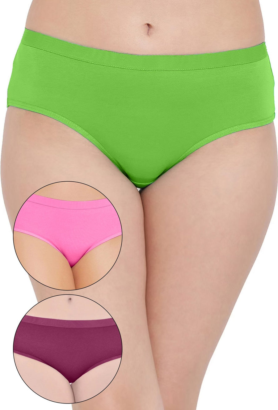 Sona Women PANTIES,ACTIVEWEAR,LINGERIE,HIPSTER, BIKNI, BRA PANTY SETS, PLUS SIZE PANTY, SONAEBUY, GRN-H-PNK-PRL