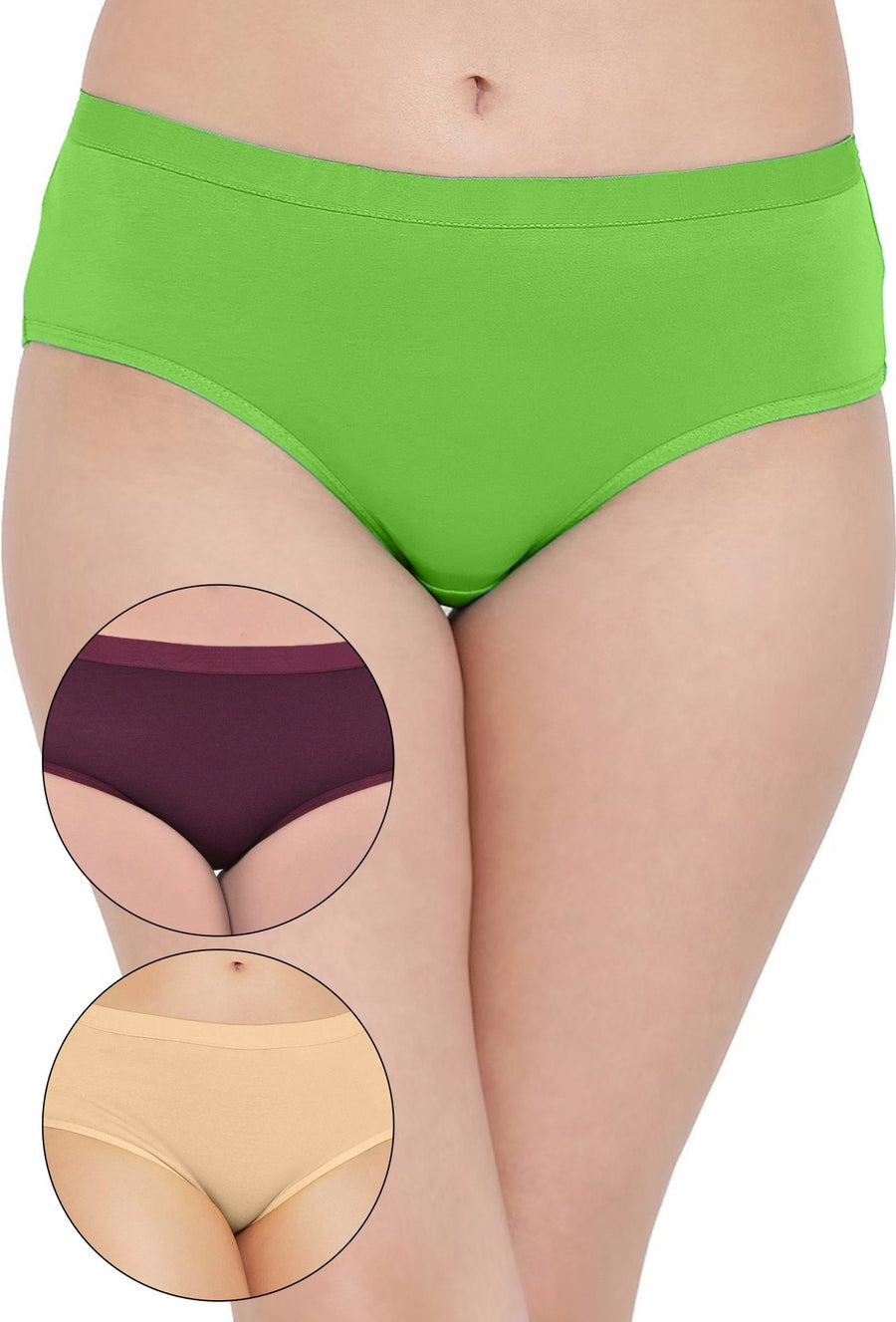 Sona Women PANTIES,ACTIVEWEAR,LINGERIE,HIPSTER, BIKNI, BRA PANTY SETS, PLUS SIZE PANTY, SONAEBUY, GRN-SKIN-WINE
