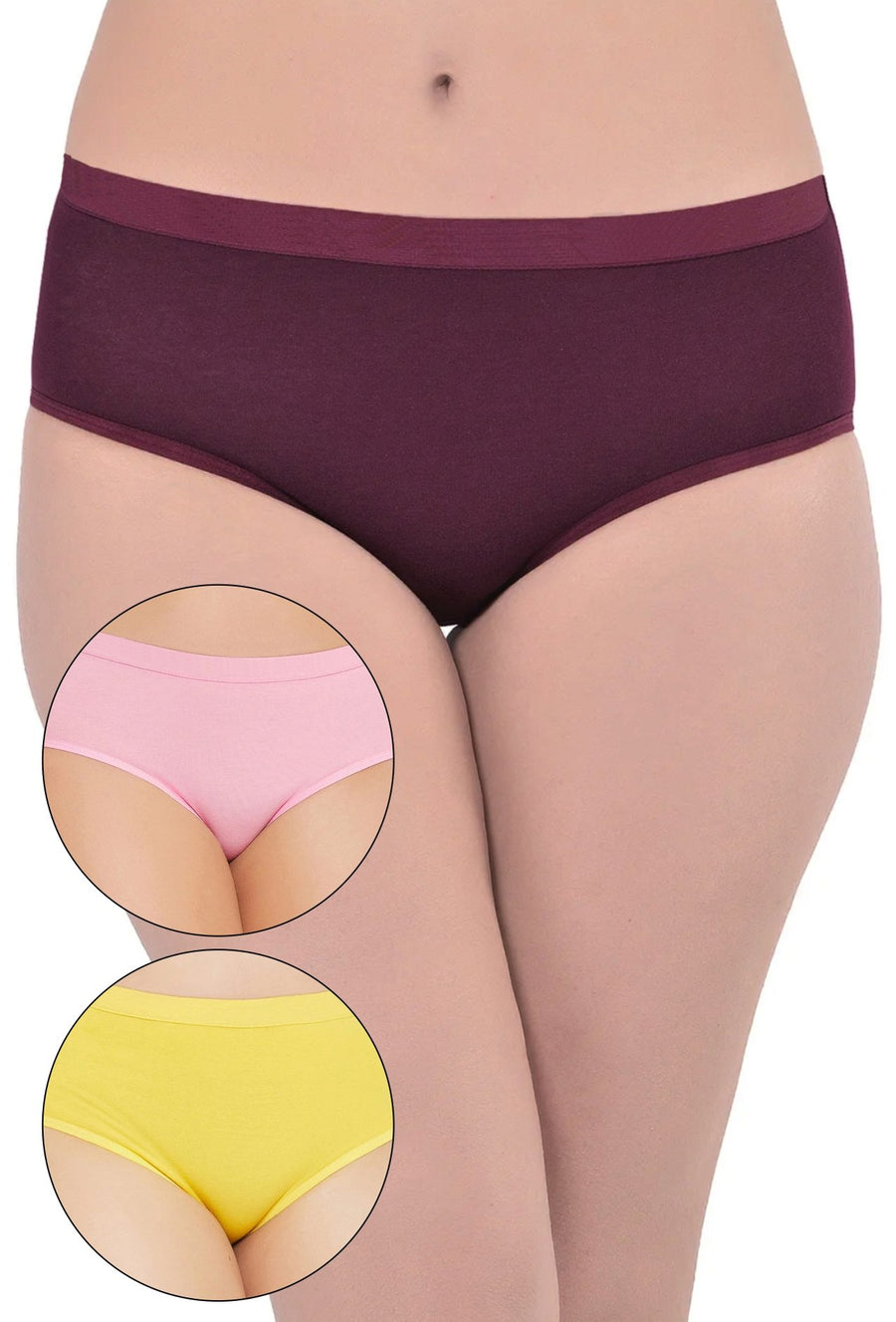 Sona Women PANTIES,ACTIVEWEAR,LINGERIE,HIPSTER, BIKNI, BRA PANTY SETS, PLUS SIZE PANTY, SONAEBUY, WINE-YLO-B-PNK