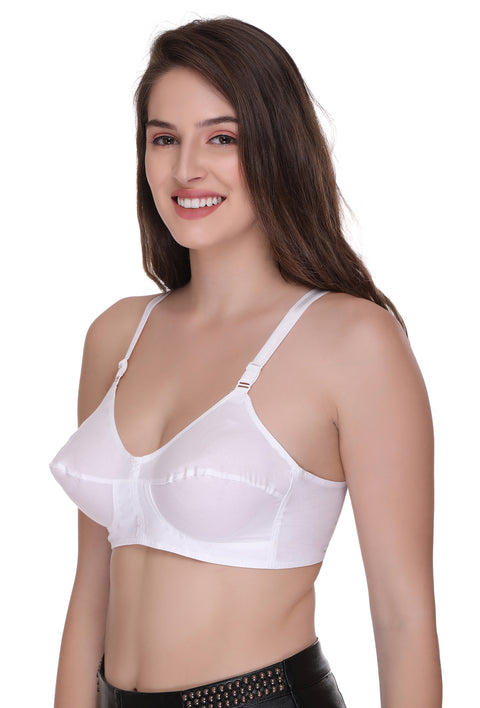 Sona Bee Heart Elastic Strap Non padded Non Wired Full Coverage Plus Size Cotton Bra Online | Sonaebuy