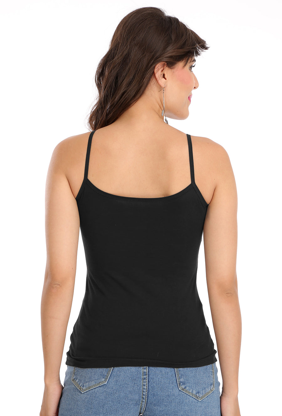 Sona Women Camisole, Slips, Spaagati, Nightwear, ACTIVEWEAR,LINGERIE,SONAEBUY, Sando, Classic, Black