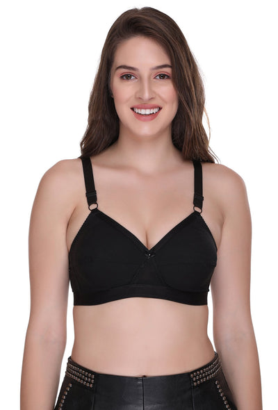 Buy SOUMINIE Women's Cotton Seamless Plus Size Bra- Cross Fit (SS-05-Black)  Online In India At Discounted Prices