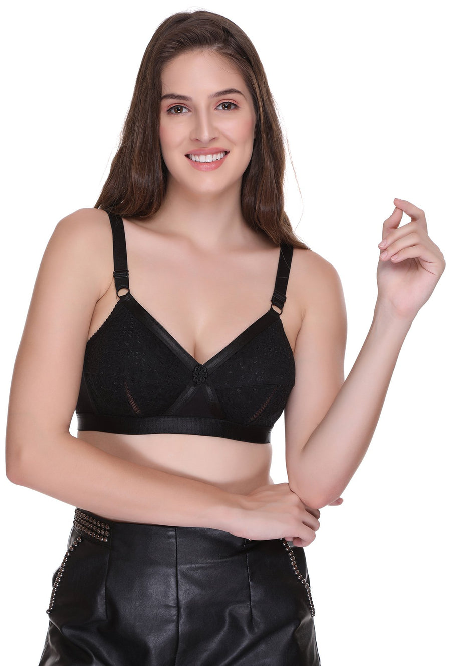 Sona Women Bra ,Delicate Super Bra, Cotton Bra, Plus Size Bra, Chiken Cotton Bra, LINGERIE,SONAEBUY, Black