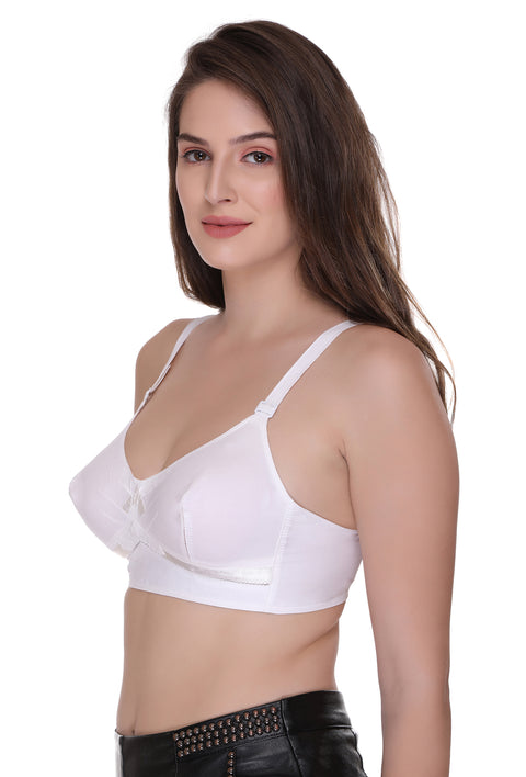 Buy Sona Perfecto Women White Full Cup Everyday Dream Fit for Ample Bust  Lines Plus Size Cotton Bra- Full Coverage Non Wired, Non Padded Pack of 3  Online @ ₹803 from ShopClues