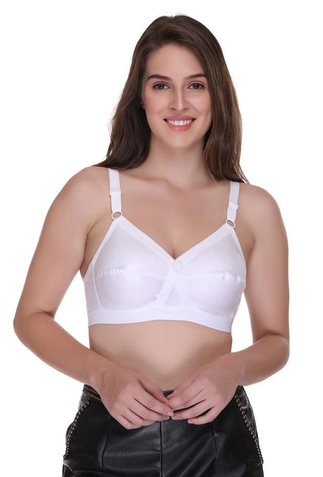 Sona Women Bra ,Plus Size Bra, Seamless Bra, Fit Cross Bra, LINGERIE,SONAEBUY, White