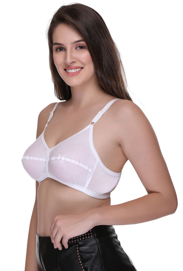 Sona Women Bra ,SONAEBUY, Bra, Cotton Bra, Non padded Bra, Plus Size Bra, Good Look, White