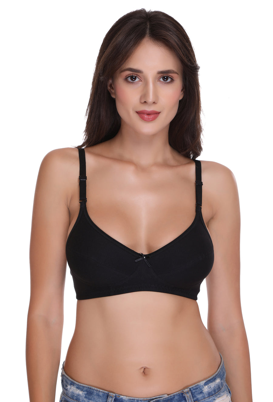 Sona Women Bra , Sonaebuy, Sona, Plus Size Bra, Minimizer Bra, T-Shirt Bra, H-01, Hoisery Cotton Bra, Black