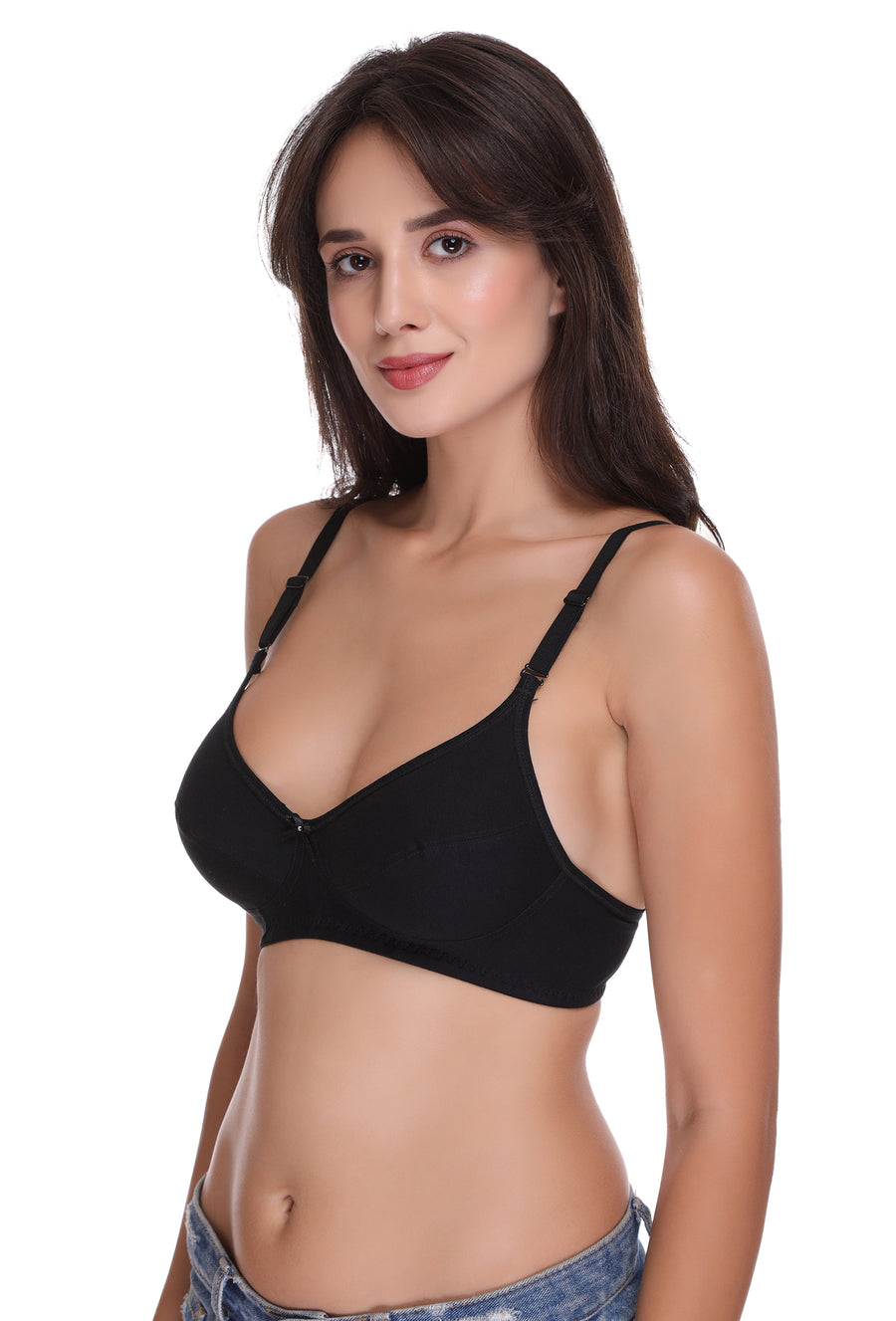 Sona Women Bra , Sonaebuy, Sona, Plus Size Bra, Minimizer Bra, T-Shirt Bra, H-01, Hoisery Cotton Bra, Black