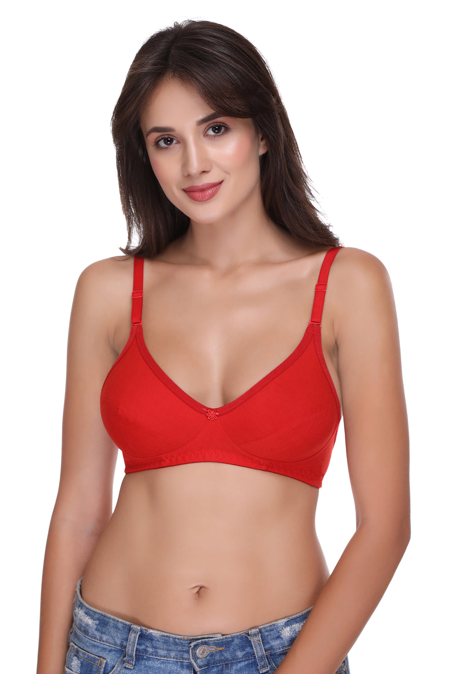 Sona Women Bra , Sonaebuy, Sona, Plus Size Bra, Minimizer Bra, T-Shirt Bra, H-01, Hoisery Cotton Bra, Red
