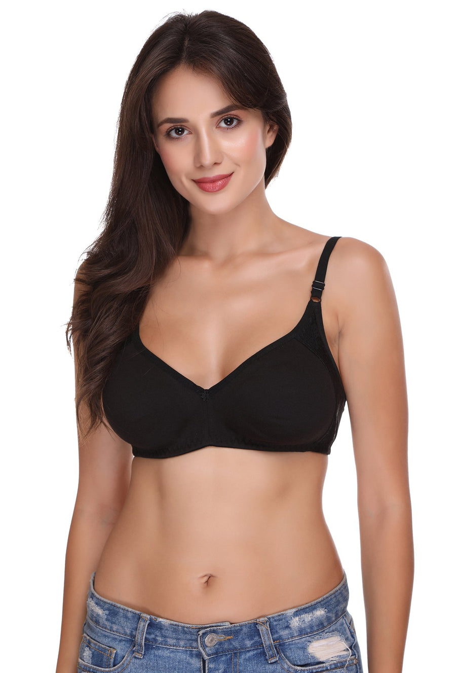 Sona Women Bra ,T-Shirt Bra, Seamed Bra, Sona  M1005, LINGERIE,SONAEBUY, Hoisery Cotton Bra, Black