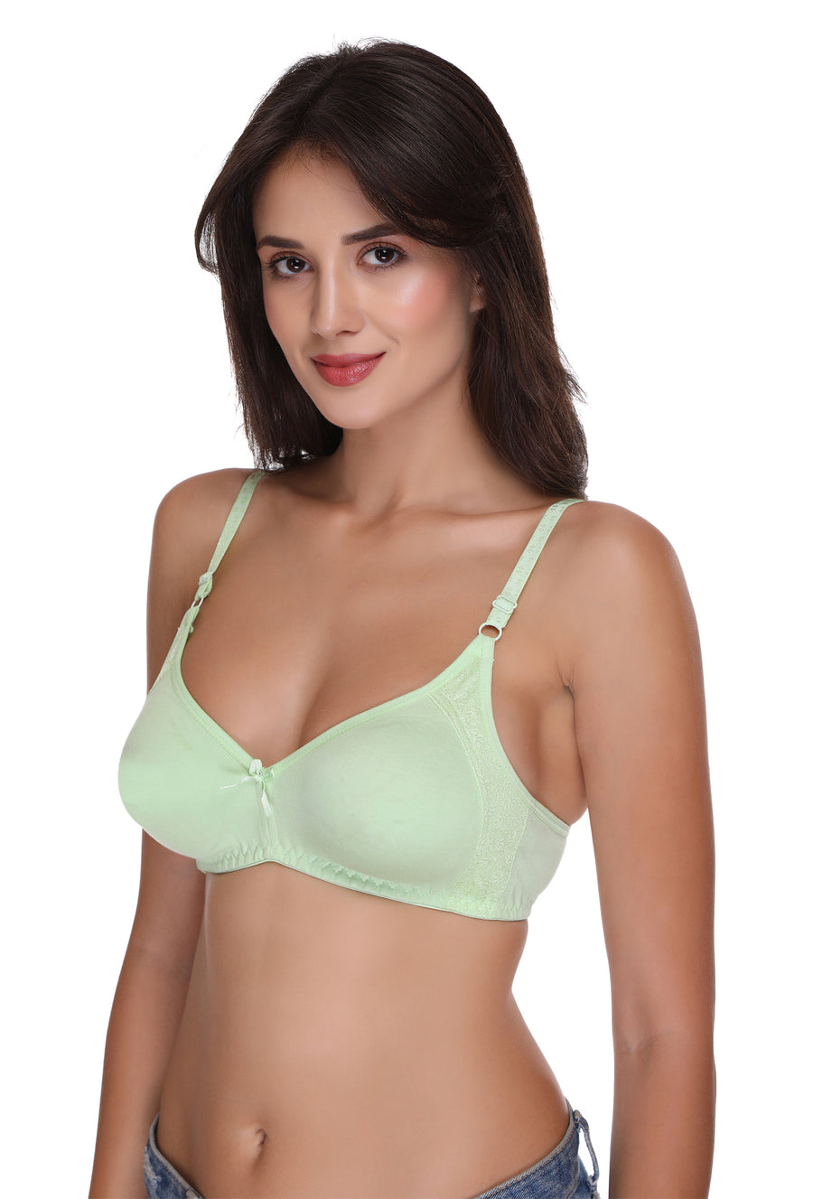 Sona Women Bra ,Sona M1005, Plain T-shirt Bra, Cotton Non padded T-Shirt Bra, LINGERIE,SONAEBUY, Green