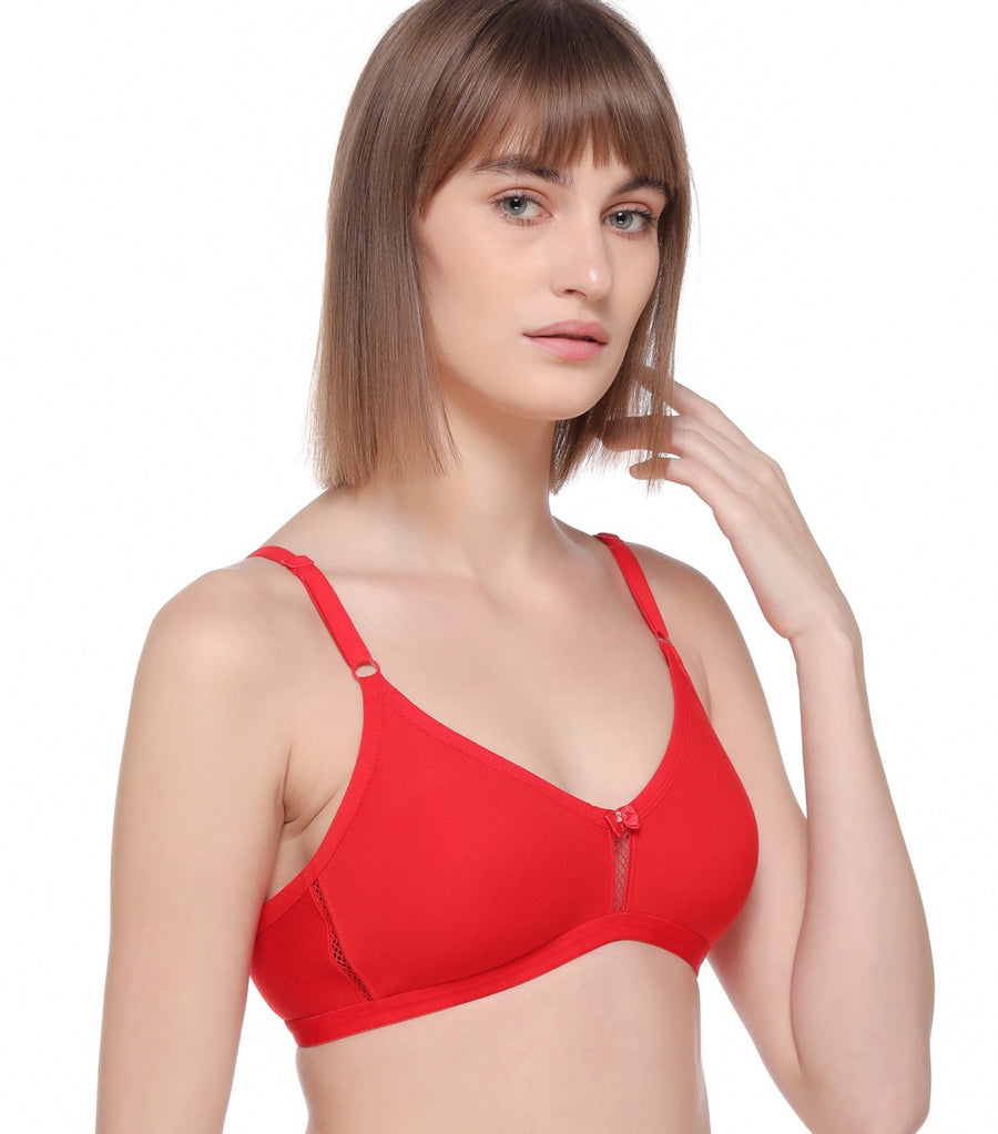 Sona Women Bra ,T-Shirt Bra, Seamless Bra, Sona  M1020, LINGERIE,SONAEBUY, Hoisery Cotton Bra, Non Wired Bra, Red