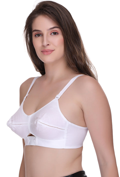 Buy Sona Moving Everyday Full Coverage White Cotton Strap Plus Size Bra  Online