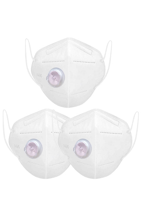 Sona Anti-Pollution DRDE N95 White Face Mask Capacity 5 Layered Mask Pack of 3