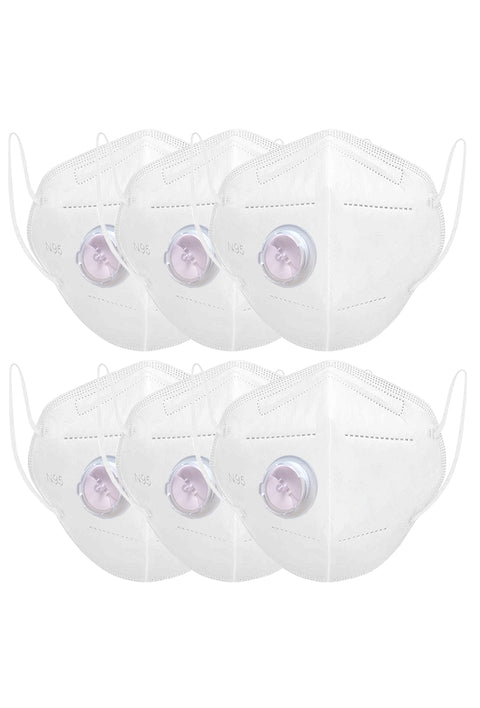 Sona Anti-Pollution DRDE N95 White Face Mask Capacity 5 Layered Mask Pack of 6