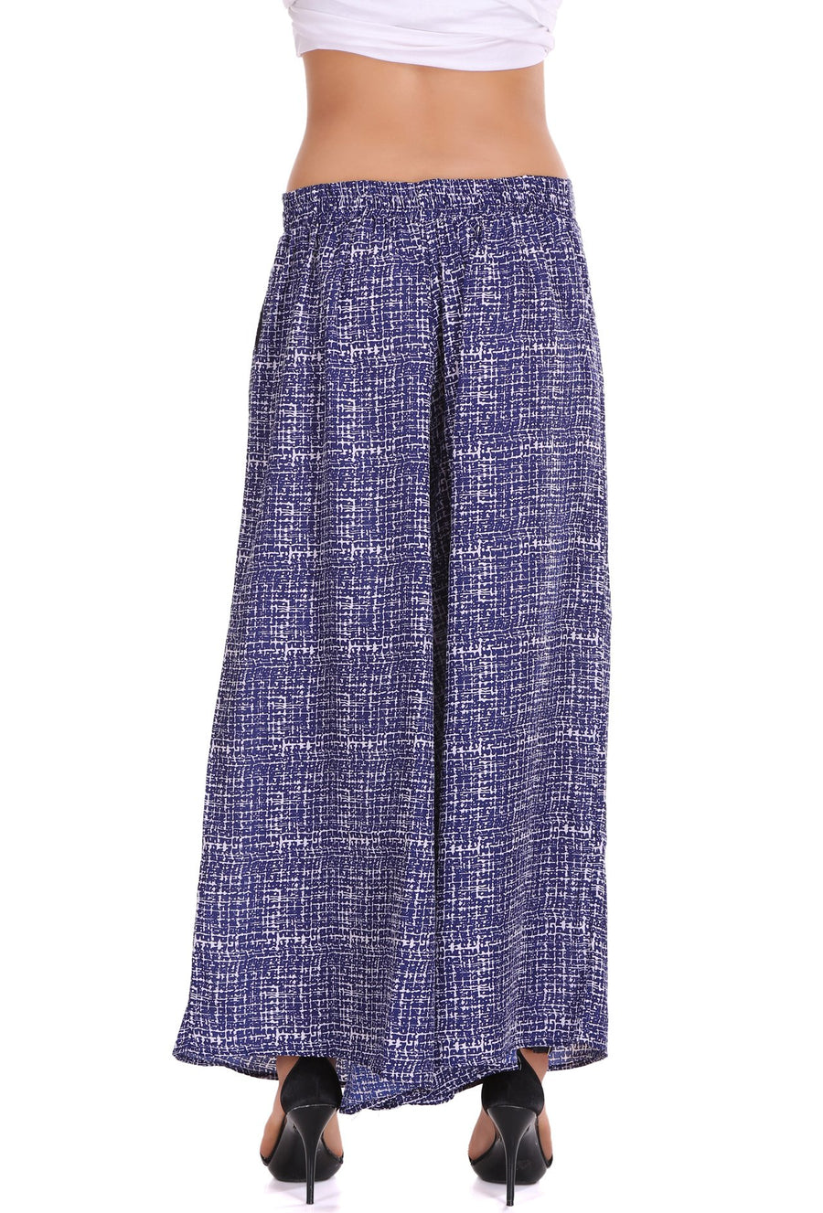 Sona Women PALAZZO, ACTIVEWEAR,LINGERIE,APPAREL, SONAEBUY, Plazzo, Printed Plazzo, BLU-WHT-LINE