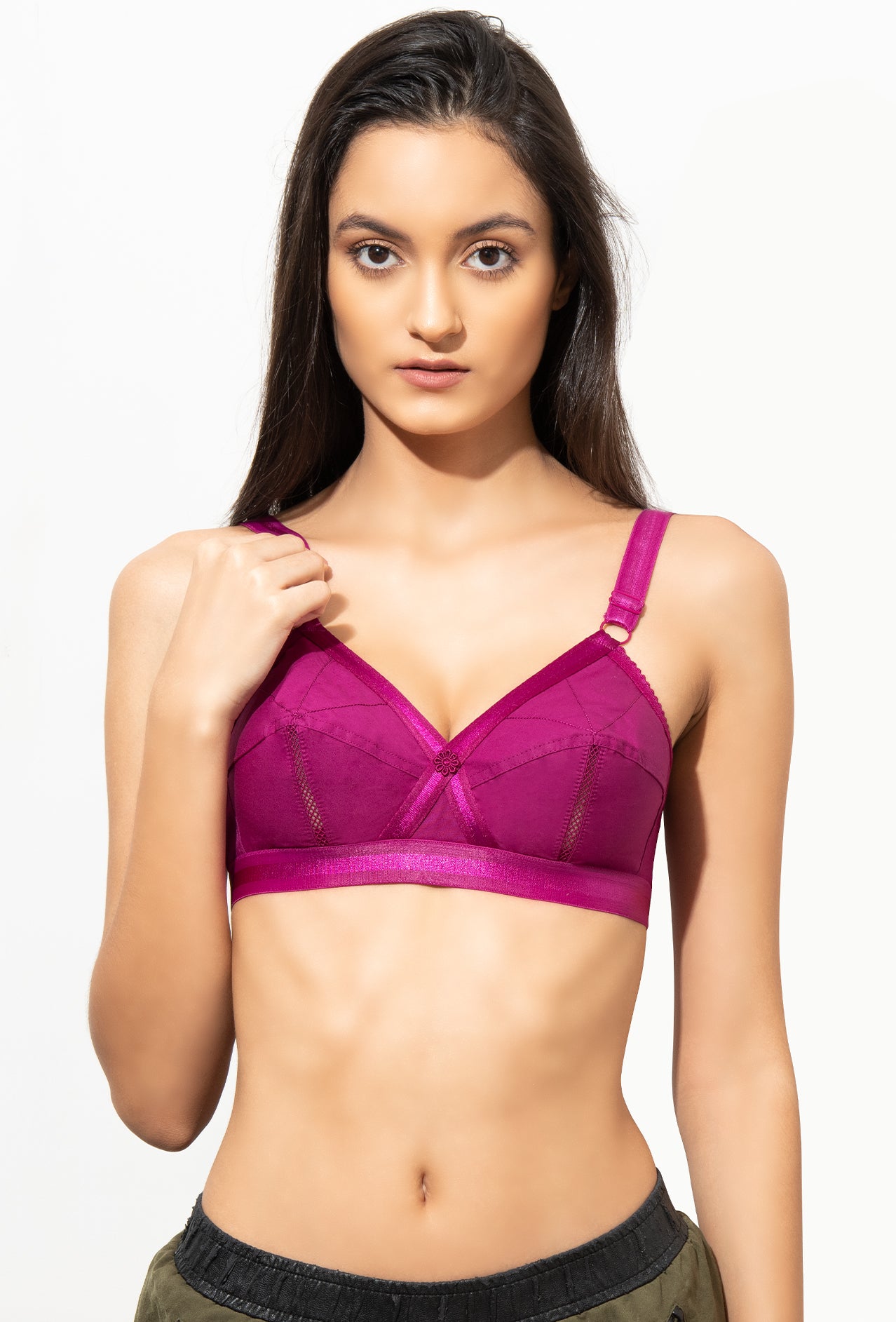Buy Sona Women's Perfecto Full Cup Everyday Plus Size Cotton Bra Size 46H  at