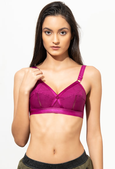 Buy Kalyani Women/Girls Cotton bra with elastic strap in cup size, Light  Purple Colour, (38) at