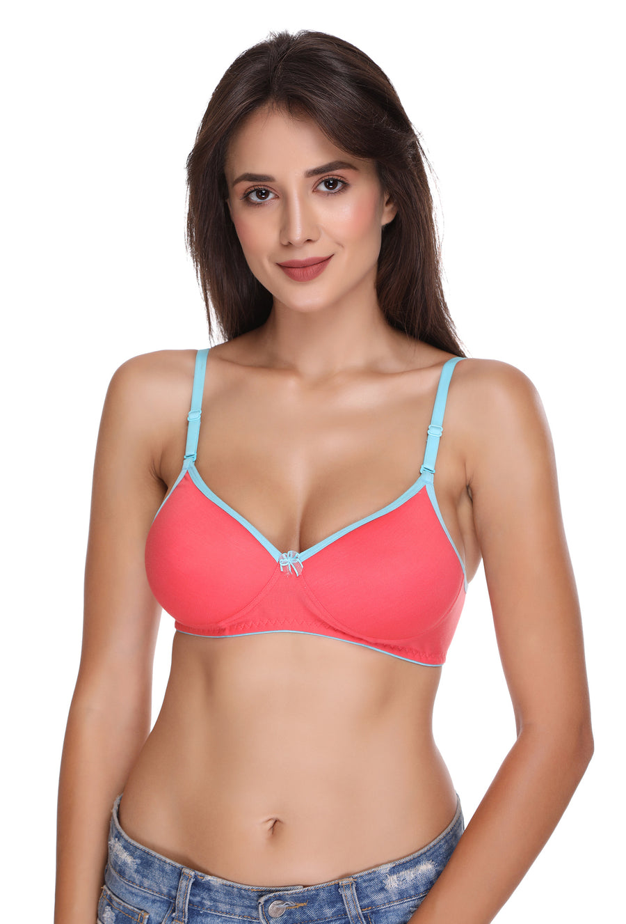 Sona Women Padded Bra, LINGERIE,SONAEBUY, SA 45, Lightly padded Bra, Multiway T-Shirt Bra, Coral