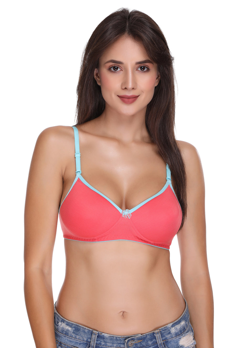 Sona Women Padded Bra, LINGERIE,SONAEBUY, SA 45, Lightly padded Bra, Multiway T-Shirt Bra, Coral