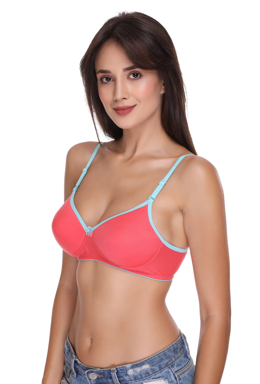 Sona Women Padded Bra, LINGERIE,SONAEBUY, SA 45, Lightly padded Bra, Multiway T-Shirt Bra, Coral
