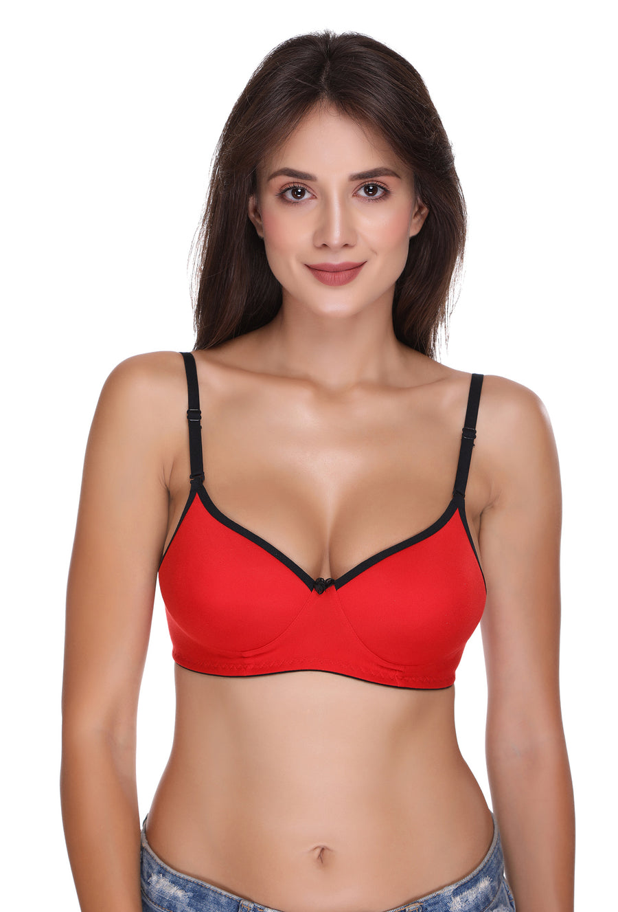Sona Women Padded Bra, LINGERIE,SONAEBUY, SA 45, Lightly padded Bra, Multiway T-Shirt Bra, Red