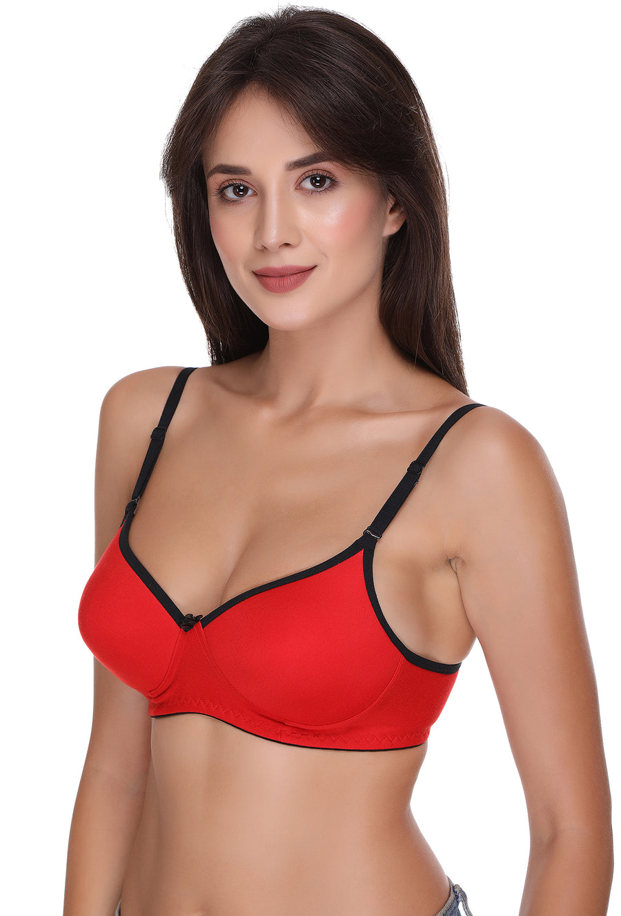 Sona Women Padded Bra, LINGERIE,SONAEBUY, SA 45, Lightly padded Bra, Multiway T-Shirt Bra, Red
