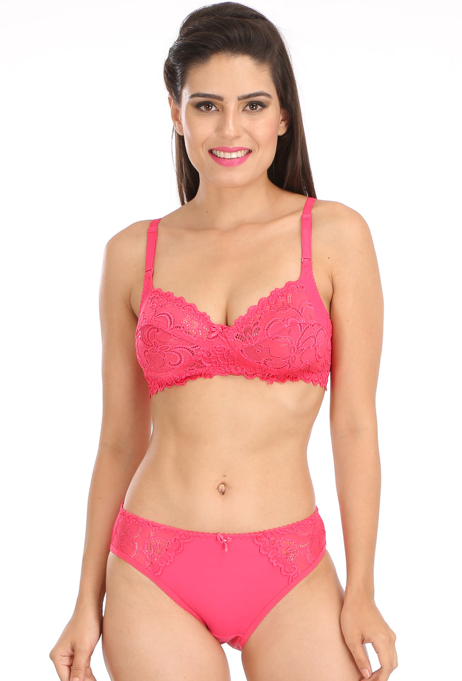 Sona Women Bra ,SONAEBUY, Bra & Panty Sets, Bridal Set, Lace Bra, Sexy Bra, 5503, D-Pink