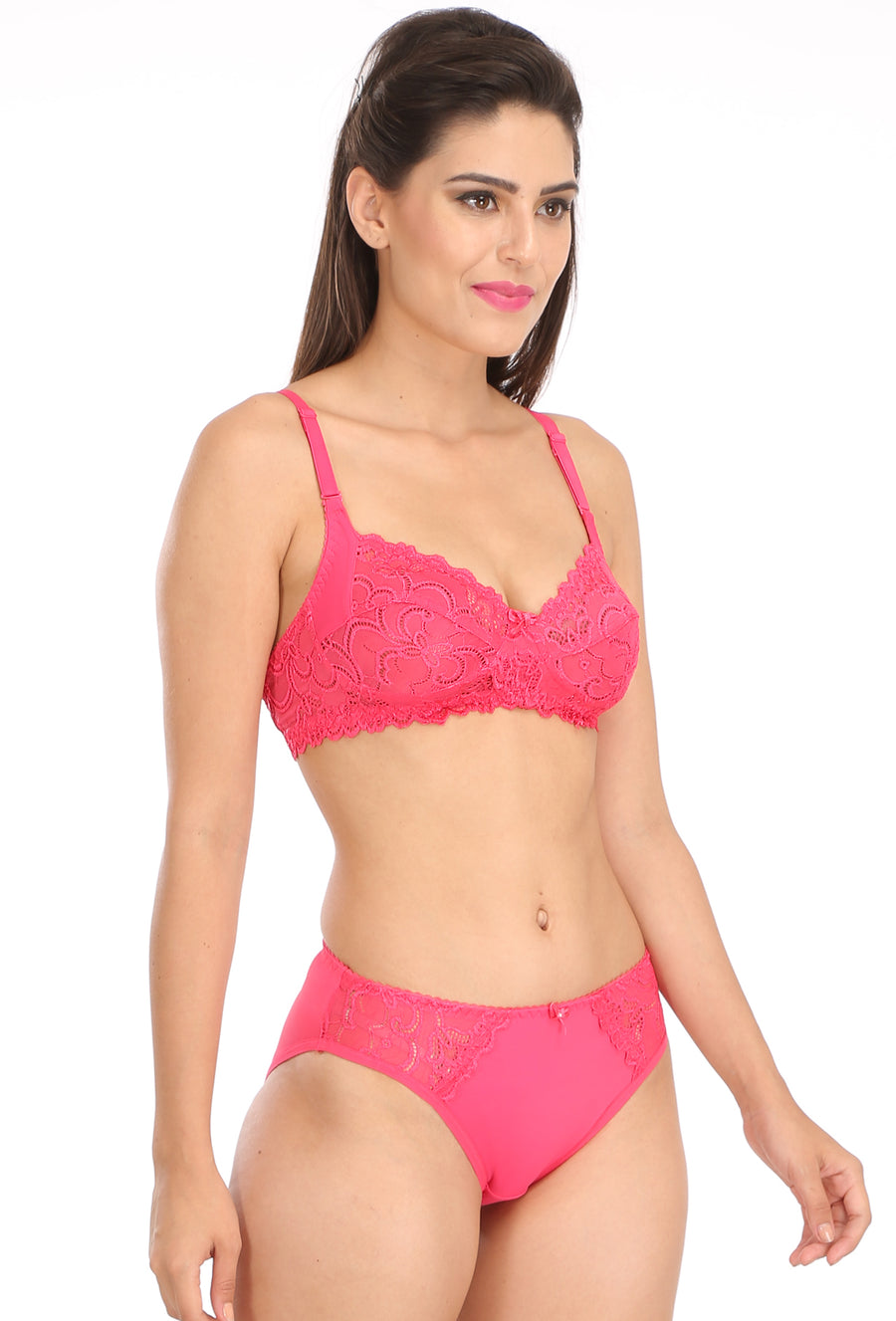 Sona Women Bra ,SONAEBUY, Bra & Panty Sets, Bridal Set, Lace Bra, Sexy Bra, 5503, D-Pink