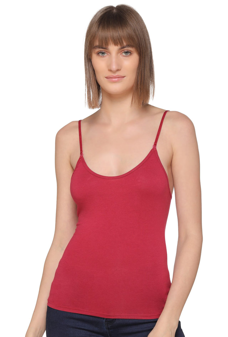 Sona Women Camisole, Slips,Nightwear, ACTIVEWEAR,LINGERIE,SONAEBUY, Multiway camisole, Transparent Strap camisole, 8004, Maroon