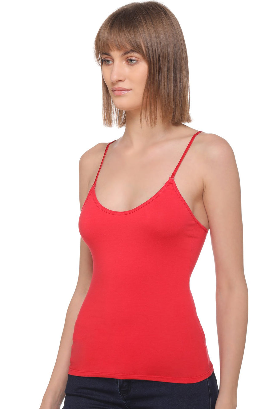 Sona Women Camisole, Slips,Nightwear, ACTIVEWEAR,LINGERIE,SONAEBUY, Multiway camisole, Transparent Strap camisole, 8004, Red