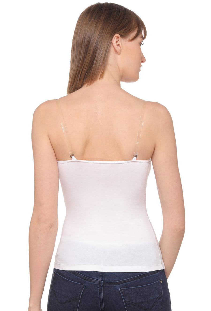 Sona Women Camisole, Slips,Nightwear, ACTIVEWEAR,LINGERIE,SONAEBUY, Multiway camisole, Transparent Strap camisole, 8004, White