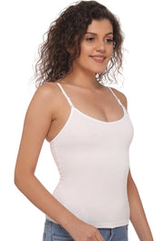 Sona Women Camisole, Slips,Nightwear, ACTIVEWEAR,LINGERIE,SONAEBUY, Multiway camisole, Transparent Strap camisole, 8004, White