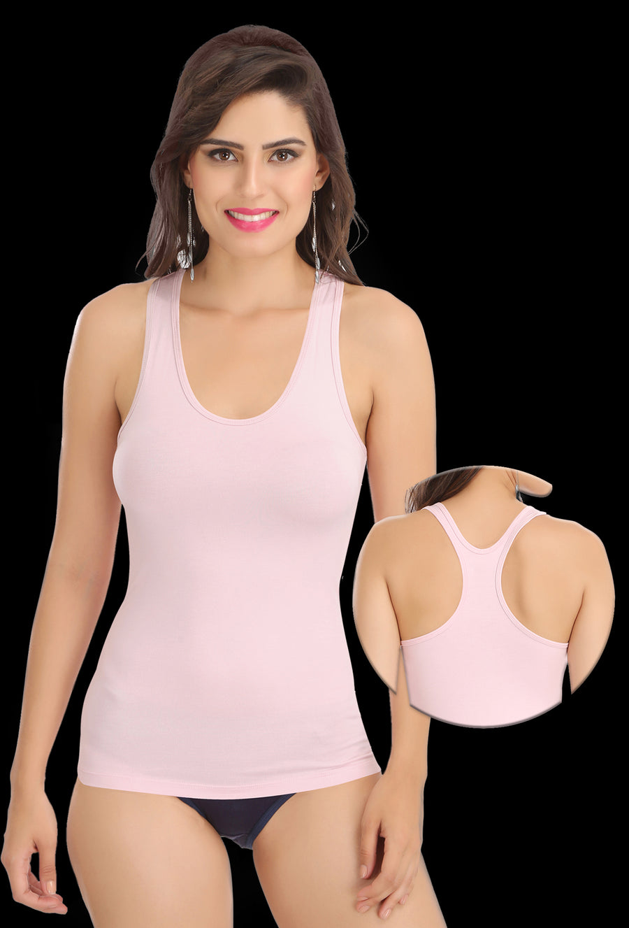 Sona Women Camisole, Slips, Spaagati, Nightwear, ACTIVEWEAR,LINGERIE,SONAEBUY, Racerback, 8008, Pink